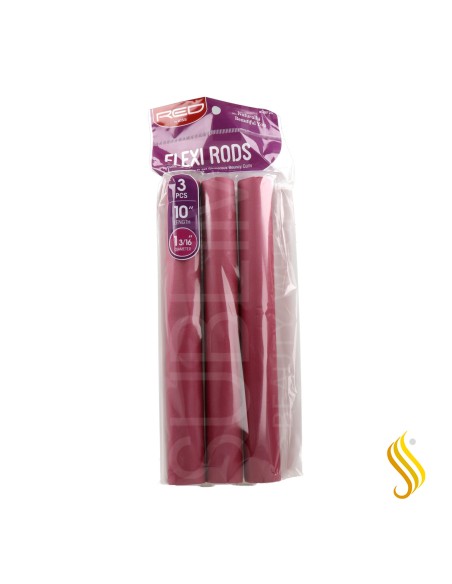 Red Kiss Flexi Rods 10" 1 3/16" 3 Piezas Pack Plum Rulos Flexibles